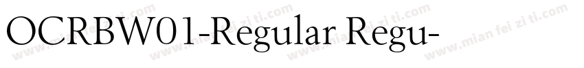 OCRBW01-Regular Regu字体转换